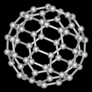 「フラーレン」の原子模型